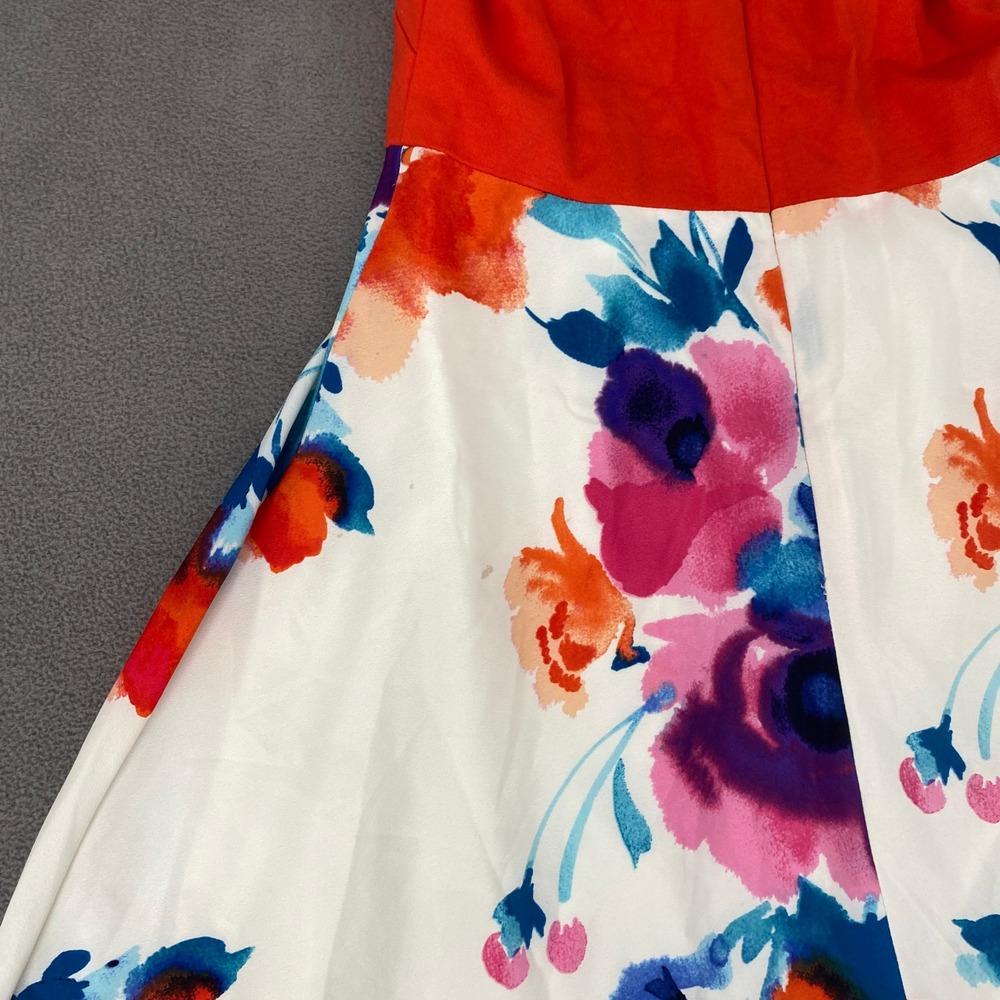 Vince Camuto Women Orange Floral High Low Maxi Dress Sleeveless Size 4 5969 - Picture 7 of 9